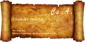 Csokán Anita névjegykártya