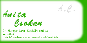 anita csokan business card