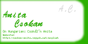 anita csokan business card